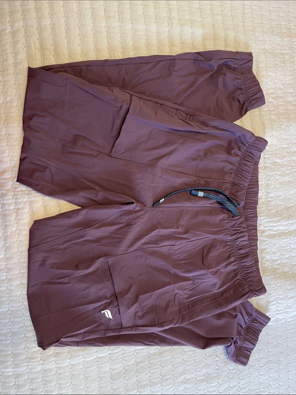Fabletics Men's Plum Athletic Shorts with Drawcord